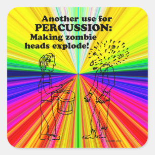Percussion Zombie Explode Square Sticker