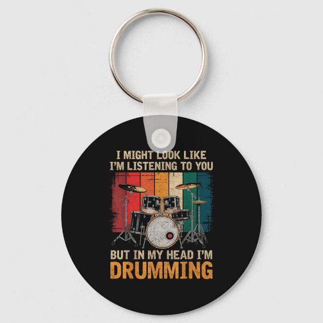Percussionist Drumming For Drum Set Lover Drummers Key Ring (Front)
