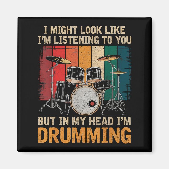 Percussionist Drumming For Drum Set Lover Drummers Magnet (Front)
