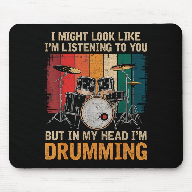 Percussionist Drumming For Drum Set Lover Drummers Mouse Pad (Front)