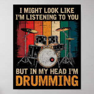 Percussionist Drumming For Drum Set Lover Drummers Poster
