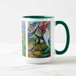 Percy Avugiak's abstract fishing paintings Mug