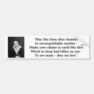 Percy Shelley "The Mask of Anarchy" Bumper Sticker