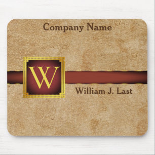 Perdonalized Tan Chamois Leather Print Mouse Pad