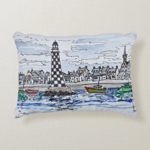 Perdrix Lighthouse, Loctudy   Brittany, France Decorative Cushion