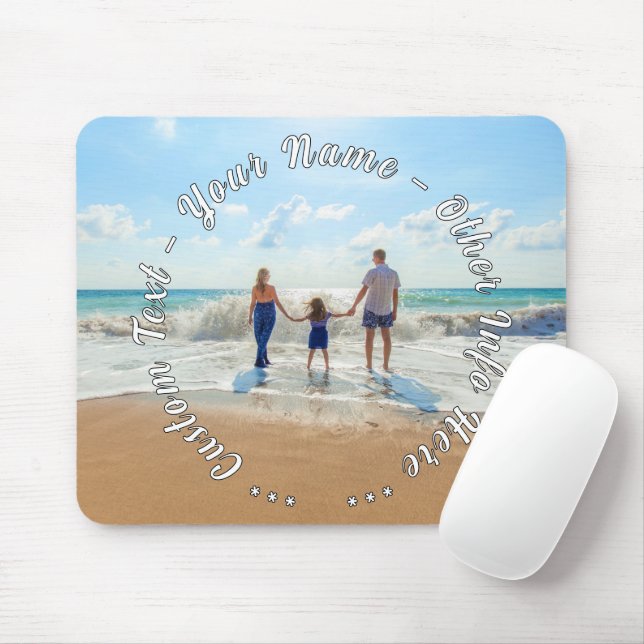 Perdsonalized Your Photo Mouse Pad and Custom Text (With Mouse)