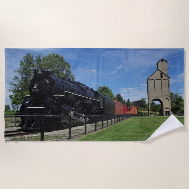 Pere Marquette 1223 train beach towel (Front)