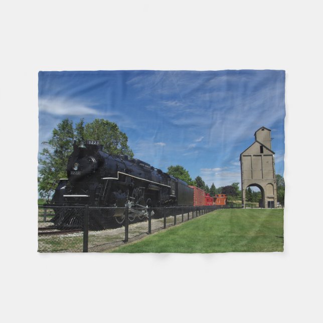 Pere Marquette 1223 train fleece blanket (Front (Horizontal))