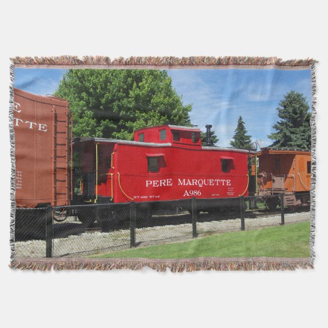 Pere Marquette caboose throw blanket (Front)