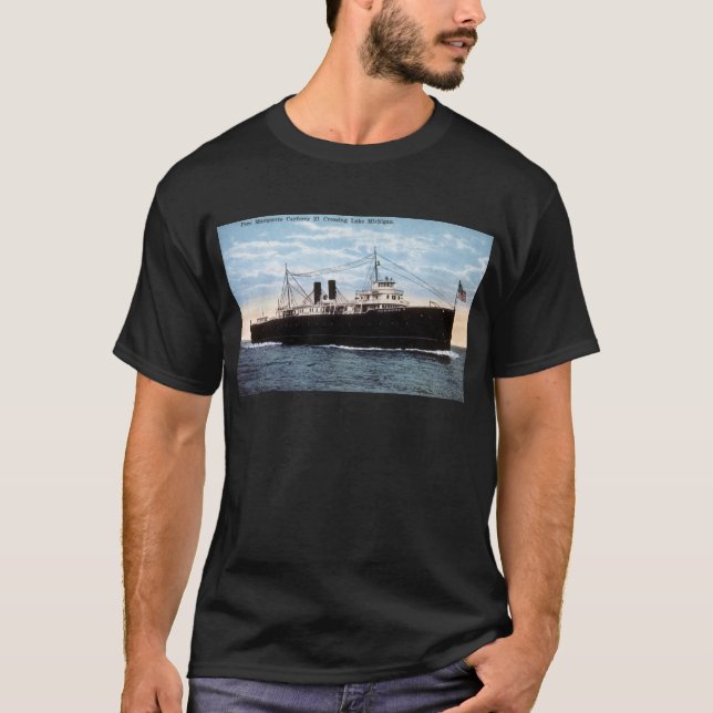 Pere Marquette Car Ferry 21 Crossing Lake Michigan T-Shirt (Front)