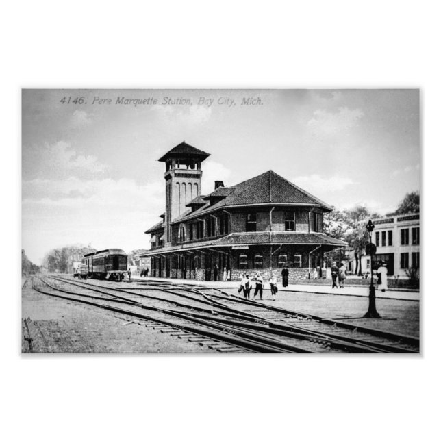 Pere Marquette Railroad depot, Bay City, MI Photo Print (Front)