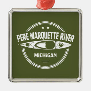 Pere Marquette River Michigan Kayaking Metal Ornament