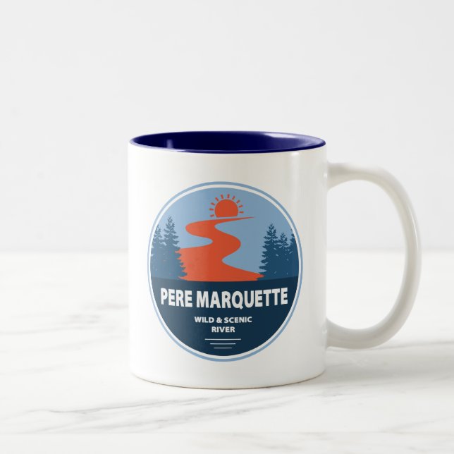 Pere Marquette Wild and Scenic River Two-Tone Coffee Mug (Right)