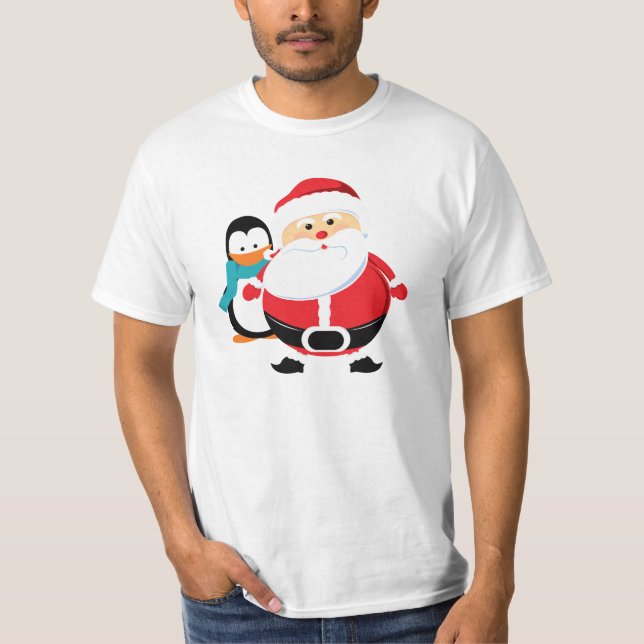 Père Noël et Manchot Santa Claus t-shirt (Front)