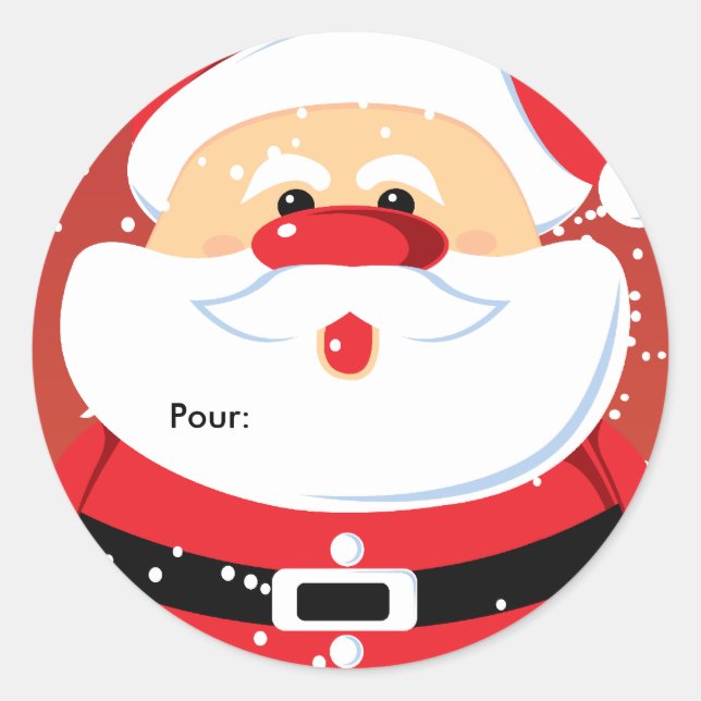 Père Noël Etiquettes cadeaux Autocollants ronds Classic Round Sticker (Front)