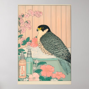 Peregrine Falcon Art Print Ukiyo-e Japanese Style