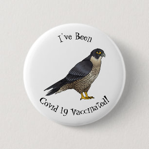 Peregrine falcon bird cartoon illustration 6 cm round badge