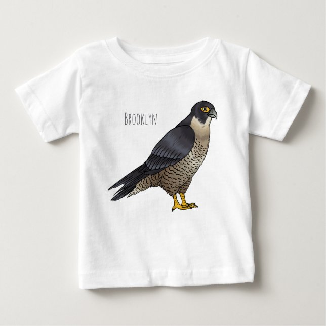 Peregrine falcon bird cartoon illustration  baby T-Shirt (Front)