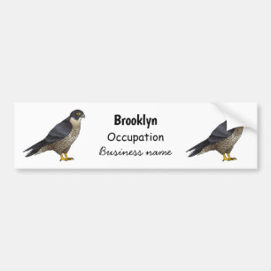 Peregrine falcon bird cartoon illustration bumper sticker