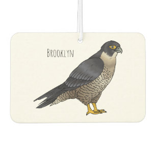 Peregrine falcon bird cartoon illustration car air freshener