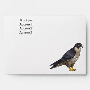 Peregrine falcon bird cartoon illustration envelope