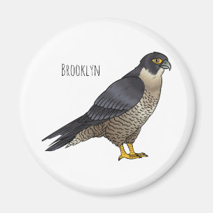 Peregrine falcon bird cartoon illustration magnet