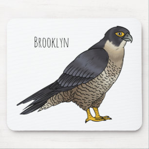 Peregrine falcon bird cartoon illustration mouse pad