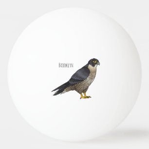 Peregrine falcon bird cartoon illustration ping pong ball