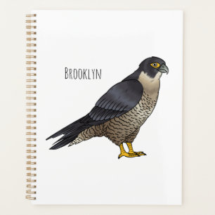 Peregrine falcon bird cartoon illustration planner