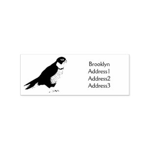 Peregrine falcon bird cartoon illustration rubber stamp