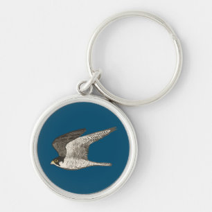 Peregrine Falcon cool bird illustration Key Ring