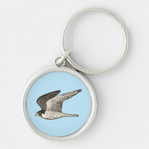 Peregrine Falcon cool bird illustration Key Ring