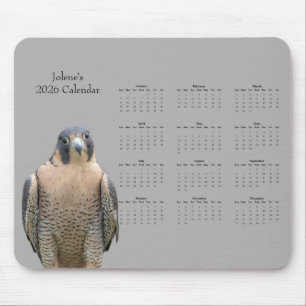 Peregrine Falcon: Customize 2026 calendar Mouse Pad