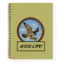 Peregrine Falcon Dark Khaki Spiral Notebook