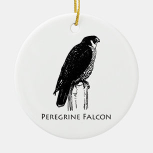Peregrine Falcon (illustration) Ceramic Ornament