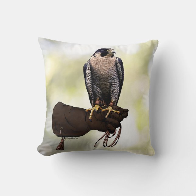 Peregrine Falcon on Glove Cushion (Front)