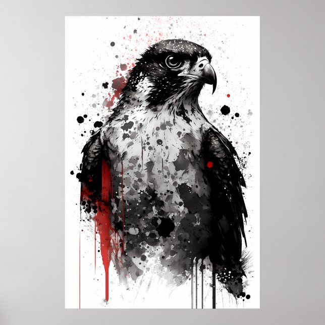Peregrine Falcon Portrait Poster (Front)