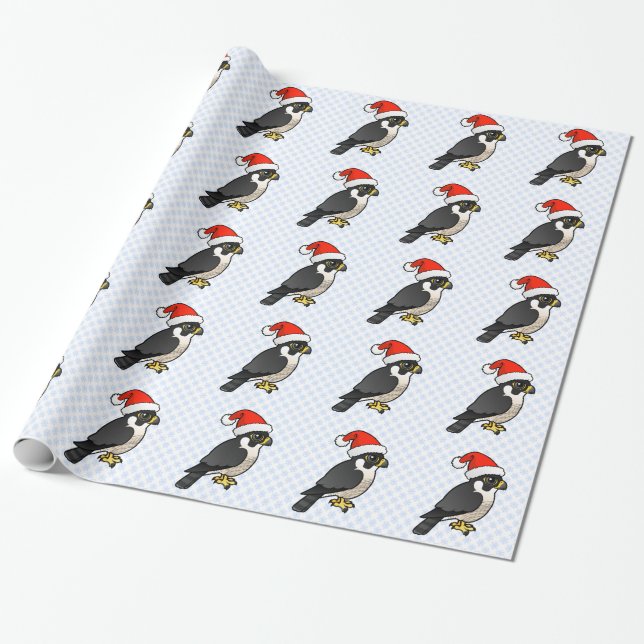 Peregrine Falcon Santa Wrapping Paper (Unrolled)