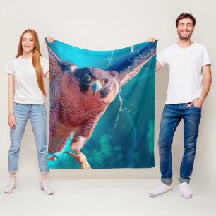 Peregrine Falcon WINGS OF MERCURY Fleece Blanket