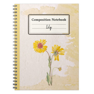 Perennial Gaillardia Flower Personalised Comp Notebook