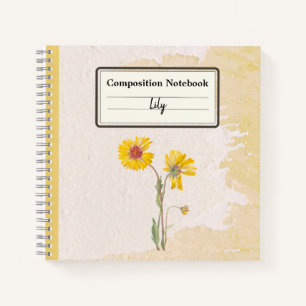 Perennial Gaillardia Flower Personalised Comp Notebook