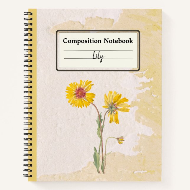 Perennial Gaillardia Flower Personalised Comp Notebook (Front)
