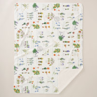 Perennial garden Sherpa blanket