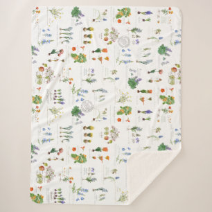 Perennial garden Sherpa blanket