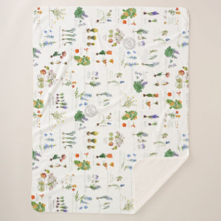 Perennial garden Sherpa blanket