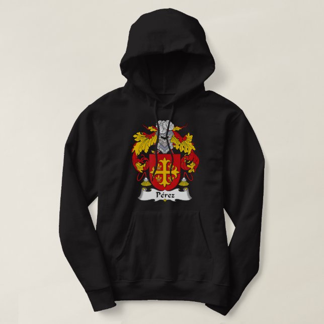 Perez Coat of Arms  Family Crest  Hoodie (Design Front)