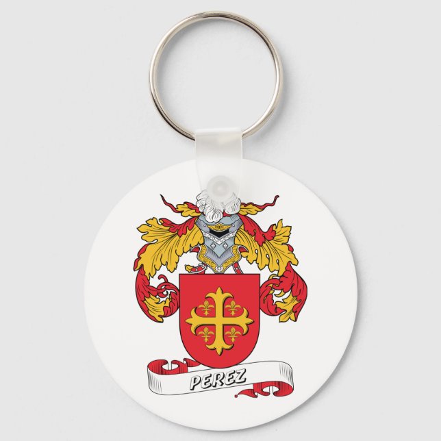 Perez Family Crest Key Ring (Front)