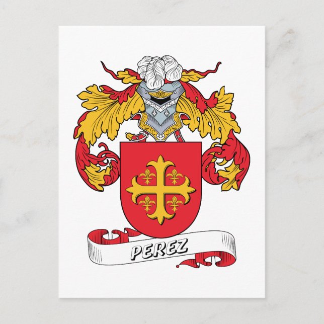 Perez Family Crest Postcard (Front)