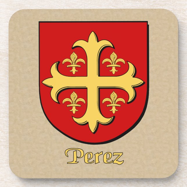 Perez Family Shield Coaster (Front)