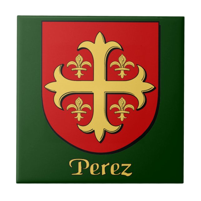 Perez Family Shield Decorative Tile (Front)